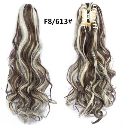 Wig Female Scratching Clip Ponytail Long Curly Hair Big Waves