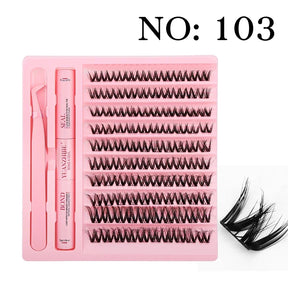 10cases/lot DIY Eyelash Extension Kit at Home Natural Clusters Wispy Lash with Lash Bond and Seal Makeup For Women